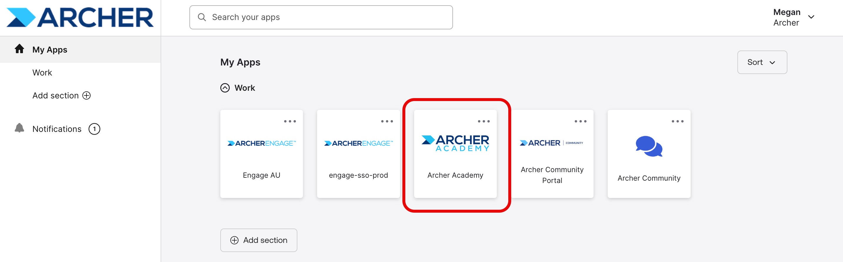 Image showing Archer MyApps Dashboard