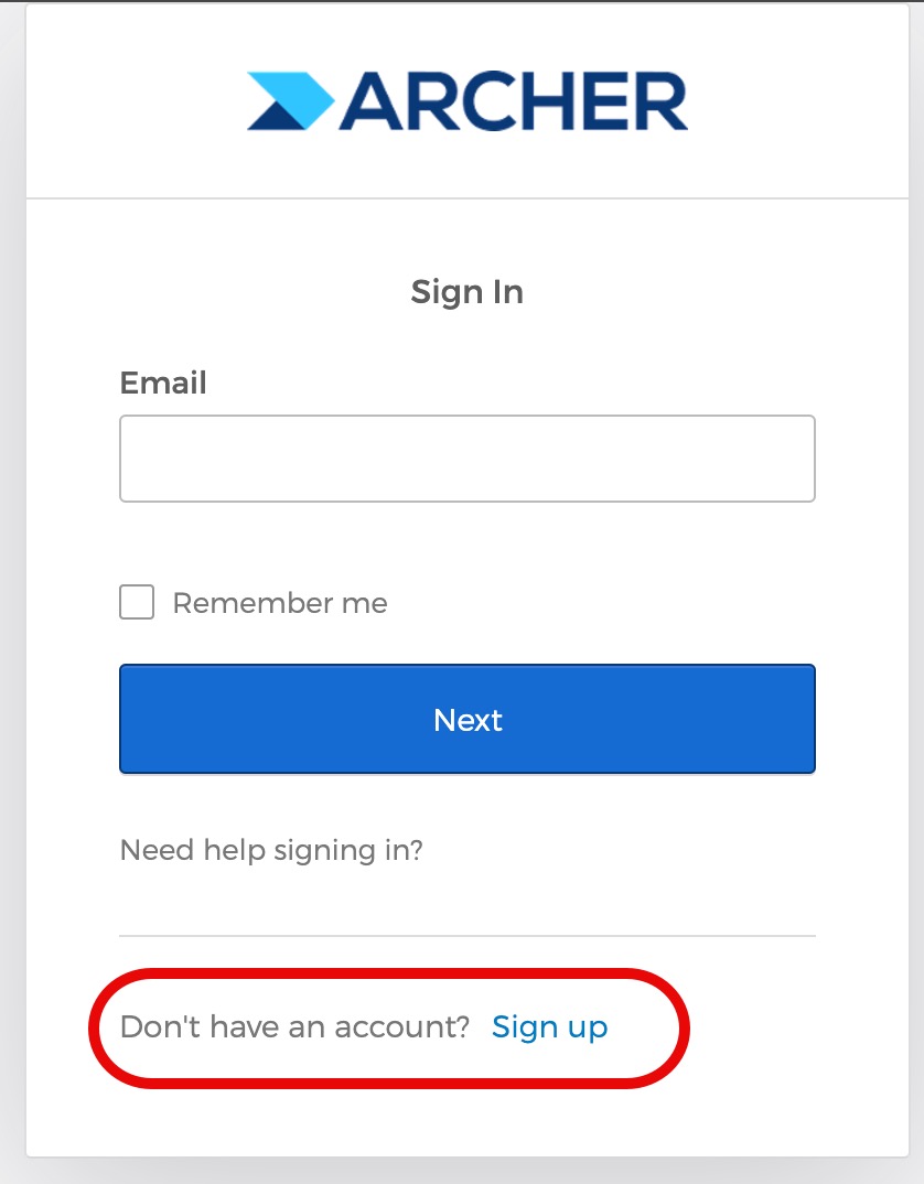 Image showing Sign Up link